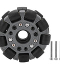 100mm omnidirectional robotic wheel set with plastic wheels, copper ball bearings, and screws for platform robotic kits
