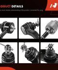 Product details for 12 Piece Front Suspension Kit Featuring Upper And Lower Control Arms For Honda Accord 1998 To 2002 And Acura Tl And Cl 1999 To 2003.
