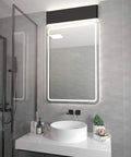 Dope Matte Black 24 Inch Up And Down LED Vanity Light for Bathroom Wall Sconce, mounted above mirror in modern bathroom