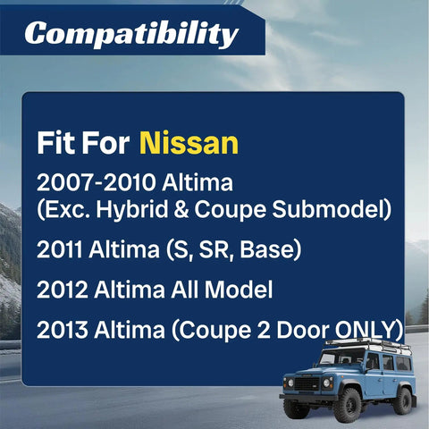 Image showing compatibility details for Straight Up Front Lower Control Arm Suspension Kit With Nissan Altima 2007 Through 2013.