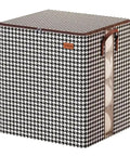 Heavy Duty 180L Collapsible Storage Bag Lowkey Spacious Design Holds All Your Duds And Bulky Quilts, patterned fabric, secure lid, closet organization.