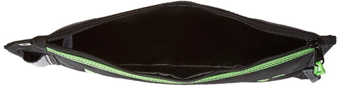 Interior view of No Stress Waterproof Zipper Storage Pouch for Small HVAC Tools, showing black and green liner.