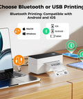 Bluetooth Shipping Label Printer 4x6 Inch For Windows Mac Android iOS, High Speed Inkless Thermal Printing For USPS UPS Etsy Shopify Poshmark