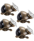 Heavy Duty Vintage Brass Plate Caster Wheels For Furniture And Workbenches Pack Of Four Two Inch with black rollers.