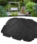 Rugged 2-Seat Swing Canopy Replacement For Outdoor Patio Garden, Waterproof 210D Oxford Fabric, Black, shown in garden setting