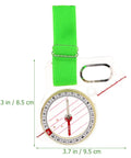 Thumb Orienteering Compass Handheld Directional Compass for Hiking and Camping with green strap and precise measurements