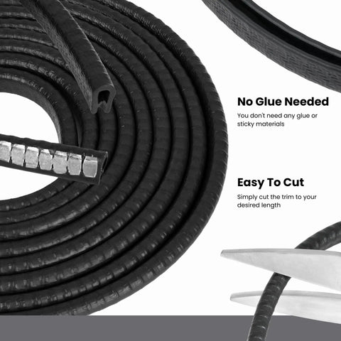 Edge Trim Black Small Fits One Sixteenth Inch Tough Edge Guard For Home Auto Boat 100 Feet roll and easy cut feature