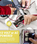 Telescopic Electric Liquid Transfer Pump With Flow Control Nozzle Delivers Up To 2.9 Gallons Per Minute Great For Gas, Diesel And Watering Tasks Dual Trigger Positions For Precise Control And Easy Use, 12V or AC powered with battery clips and adapter