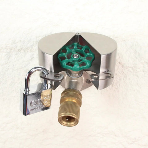 Heavy Duty Outdoor Faucet Lock Cover With Padlock For Standard Hose Bibs In Stainless Steel Water Spigot Lockout and Gate Valve Lock