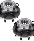 Knockout Quality Straight Up Front Pair Wheel Hub And Bearing Assembly Fits 2000 To 2002 Dodge Ram 2500 3500 4WD 8 Lug Setups With Abs Sensors Crafted For Rough Roads And Easy Installation 515063, displaying two hubs with ABS wiring.