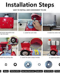 Installation steps for Kickass Electric Circular Saw Blade Sharpener With Bright Built In Led Light And Precise Sliding Rail.