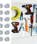 100 Pack Peg Hook Stoppers For Pegboard Slatwall And Gridwall Displays White Foam Peg Locks on pegboard with tools