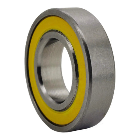 Top Tier Slick Rolling 6901 Hybrid Ceramic Bearing Premium Grease 12X24X6MM showing yellow seal and polished steel finish.