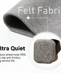 Five Pack Office Chair Caster Pads With Felt Backing For Scratch Prevention And Quiet Rolling, Secure Strap Lock And Anti Slip Design
