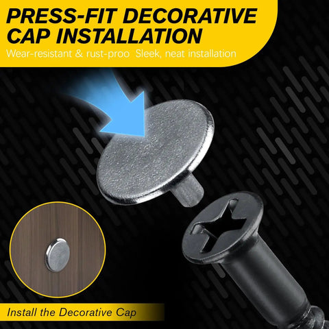 DIY 400-Piece Cross Flat Head Self Tapping Screws With 200 Decorative Cover Caps in Reusable Organizer Box for sleek installation