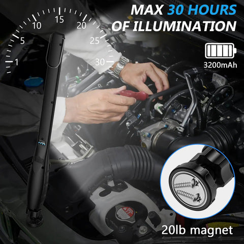 Beast Mode Bright LED Work Light Pack Of 4 With 800 Lumens Rechargeable COB used for car engine repair with magnetic base.