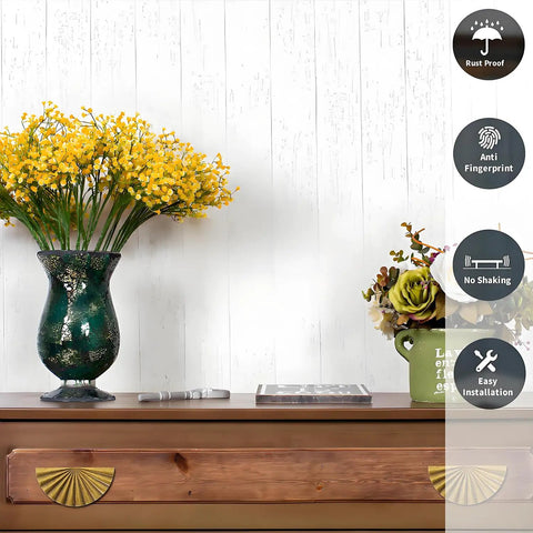 Tough As Nails Antique Brass Cabinet Pulls And Drawer Handles With Exact 3 Inch Hole Center Solid Zinc Alloy Build displayed on wooden dresser.