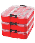 Three Eighths Inch Drive Socket Set With Ratchet, 11 Piece Metric Sockets In Case, visible transparent red storage case