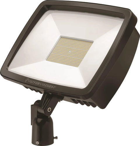 Pro Gear Outdoor LED Floodlight With Slipfitter Mount In Bronze, IP66 rated, designed for outdoor illumination and easy installation.