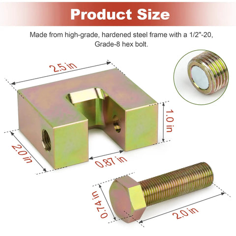 Heavy-Duty Self-Piercing Rivet Insert Tool 21960 Fits Three Quarter Inch Or Nineteen Millimeter Sockets And One Half Inch Impact Wrenches Magnetic Hex Bolt Steel Frame Pro Grade Riveting For Aluminum And Steel components with size dimensions