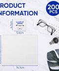 LucidHJC lens cleaning wipes, 200 pcs, individually wrapped white sheets for eyeglasses and device screens.