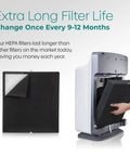 Replacement True HEPA Air Filter For BreatheSmart Classic being installed in an air purifier.