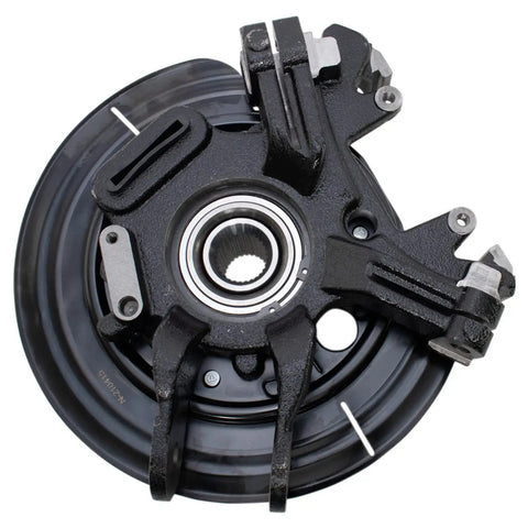 Heavy Duty Steel Rear Wheel Bearing And Hub Assembly With Suspension Knuckle Pair Driver Side And Passenger Side top view showing structure and detail.