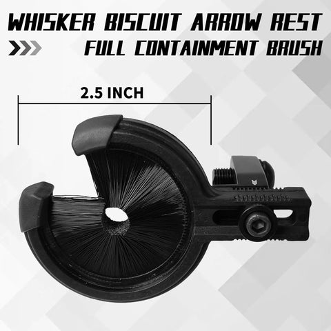 Whisker Biscuit Quick Shot Archery Arrow Rest With Full Containment Brush and 2.5-inch size for precise shots, black color brush rest