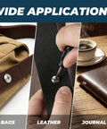 Heavy Duty Rock Solid Chicago Binding Screws M5 X 20mm Cross Head 304 Stainless Steel 18 8 Hardware Kit in use on bags, leather, and journal.