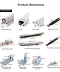 Slick Heavy Duty Pivot Hinge Moves Like Butter With Invisible 90 Degree Rotation Supporting Up To 154 Lbs For Murphy Door Bookcase And Glass Cabinet Hardware product dimensions diagram with precise measurements.