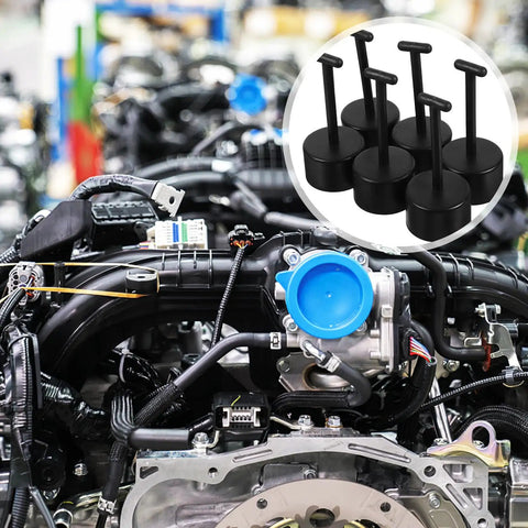 Six Piece T Shaped Plastic Wrench Set For Quick Lamp Holder Socket Ring Removal And Hassle Free Light Fixture Assembly That Really Nails The Job Every Time against an engine backdrop.
