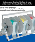 Portable Wire Spool Rack Dispenser And Multi Spool Wire Organizer With 1, 2, And 3 Rods For Electrical Projects, independent rotation