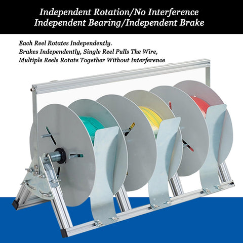 Portable Wire Spool Rack Dispenser And Multi Spool Wire Organizer With 1, 2, And 3 Rods For Electrical Projects, independent rotation