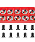 16mm Round Carbide Inserts For Woodturning, Pro-Grade Indexable Tungsten Carbide Cutter Set with screws, 10pcs M5x12 in red box