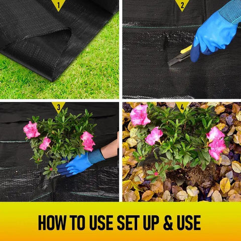 Heavy Duty Weed Barrier Landscape Fabric For Gardening And Farming 4 Ft By 100 Ft Ground Cover 3.2 Oz Permeable Garden Cloth installation