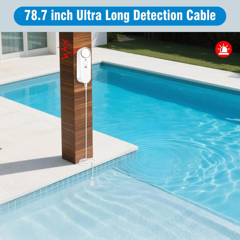 Water Level Alarm Sensor For Basements With 100 dB Sump Pump Alarm And 78 Inch Detector Cable by poolside