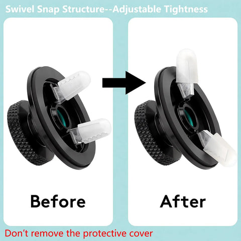 Heavy Duty Gas Cap Adapter For Evap Smoke Machine Leak Tester showing swivel snap structure with adjustable tightness.