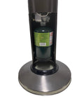 Close-up of base and propane tank of Tabletop Patio Heater With Adjustable 8,000 To 11,000 BTU Heat Heats Up To 275 Sq Ft Runs On 1lb Propane Tank Not Included Portable Outdoor Heat For Backyards Patios And Decks Great For Hangouts And Chillin