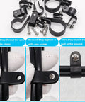 306-Piece Black Nylon R-Type Cable Clamps Kit With Screws For Easy Wire Management, steps to secure wires visible