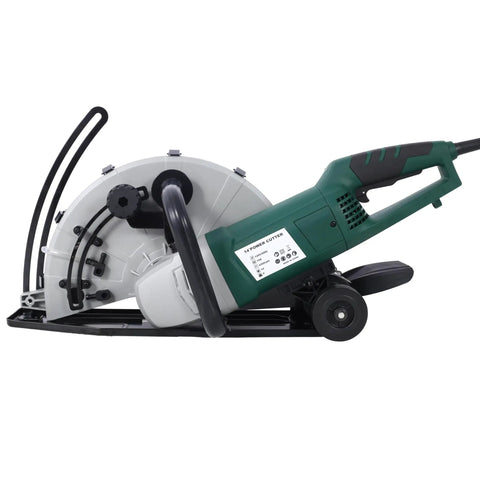 Rock Solid 14 Inch Wet Dry Corded Electric Circular Concrete Saw Featuring A Killer 2600 Watt Motor And Lightning Fast 4300 Rpm Spin for masonry cutting.