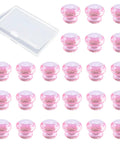 Mini Acrylic Pull Knobs 24 Pack Diamond Shaped Self Stick No Drilling Pink DIY Friendly Decorative Handles
