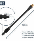 Beefed Up High Pressure Washer Replacement Gun With Jet Wand And 5 Spray Nozzle Tips size specifications for electric washers