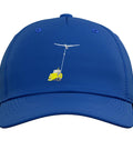 Adjustable Printed Baseball Hat For Aviation Nerds Featuring Sailplane Winch Launch Design Glider Flying Soaring Theme In Royal Blue