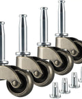 Smooth Roll Swivel Ball Casters With Socket Mount High Grade Zinc Alloy Furniture Wheels, strong bronze wheels with metal stems.