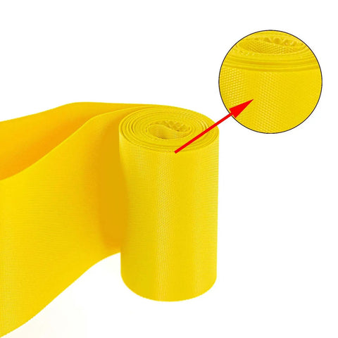 Yellow PVC Rim Strip Rim Tape Fat Tire Liner for 20 inch bikes showing texture, 2 pack for anti-puncture protection.