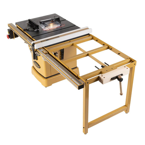 Heavy Duty 10 Inch Table Saw With Rolling Workbench, 50 Inch Rip Capacity, 5 Horsepower 3 Phase Motor, Digital Readout Plus Cast Iron Trunnion A Real Shop Beast showing cutting surface and adjustable fence.