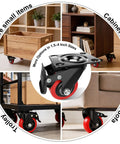 Heavy Duty Two Inch Caster Wheels With Twin Locking Brakes And Silent Polyurethane Treads That Make Moving Heavy Gear Feel Like Childs Play Fast Swivel Rolling Set Of Eight For Shop Garage on a cart, showcasing swivel design and polyurethane treads.