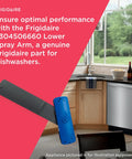 Blue Lower Dishwasher Spray Arm Replacement For Even Water Coverage And Deep Cleaning Easy Install No Tools Needed