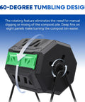 Dual Chamber 43 Gallon Compost Tumbler Bin For Outdoor Gardens And Backyards No Fuss Easy Turn Barrel Mixer With 360-degree design