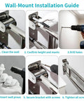 Installation guide for Flip Up Toilet Grab Bar With Built In Tissue Holder And Non Slip Knurled Grips Solid Bathroom Safety Rail.